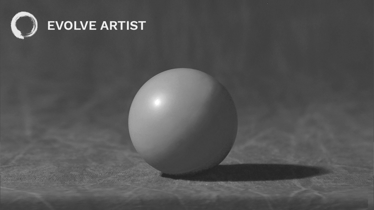Soft edges create form on sphere The soft edges on the sphere are created by light hitting its form.