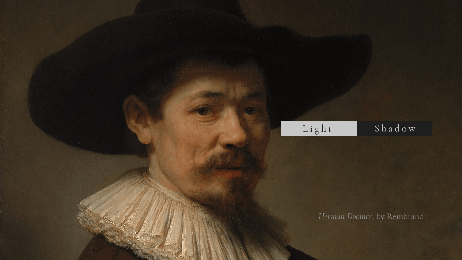 The light is warmer than the shadows in Rembrandt's Herman Doomer