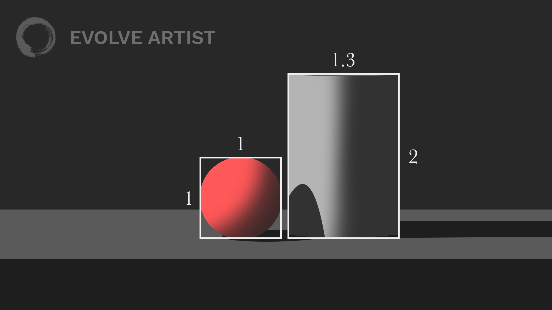 Evolve Artist uses relative measurements to practice proportional drawing.