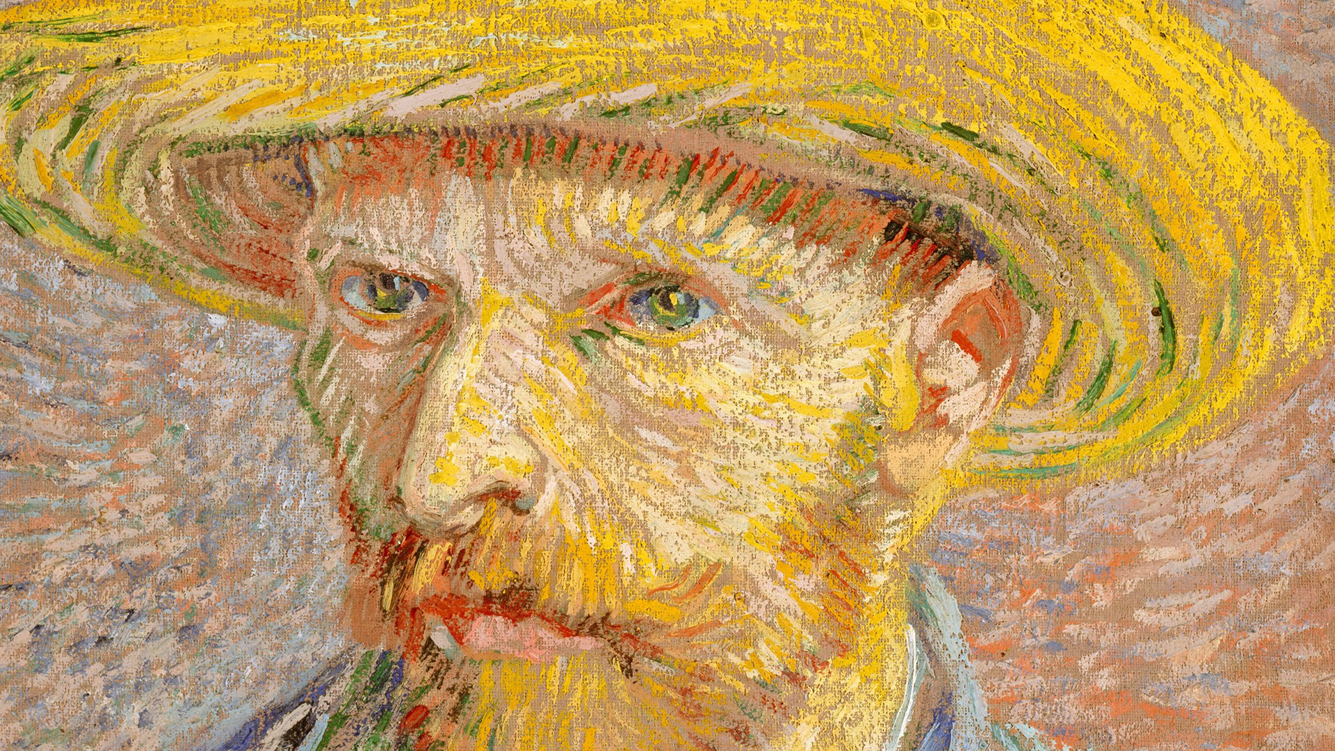 Van Gogh painted his Self Portrait With Straw Hat with the understanding of the relationships of colors