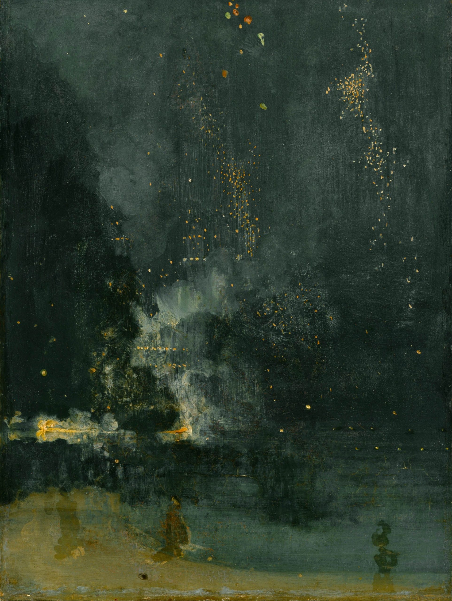 The absence of light, or shadows, can symbolize ambiguity, emptiness, even death as captured in Nocturne in Black and Gold by James Abbott McNeill Whistler.