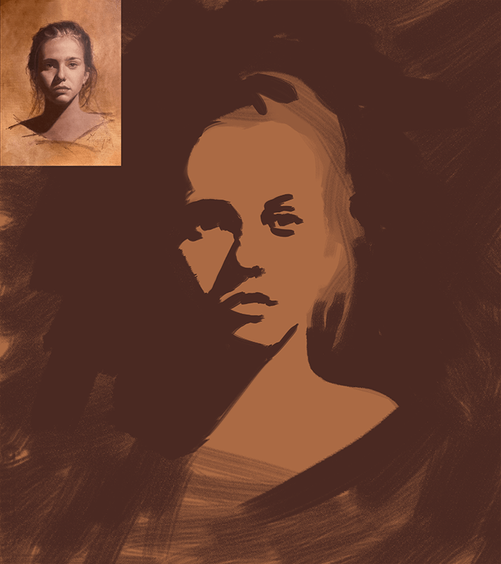 Breaking down the edges in a portrait helps to create the impression of volume in the face.
