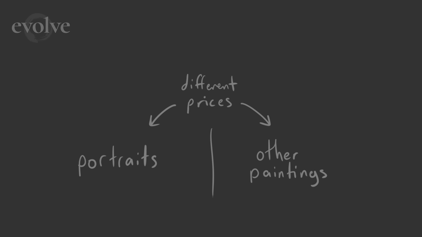 Don't falsely elevate a portrait by pricing it differently than other paintings.