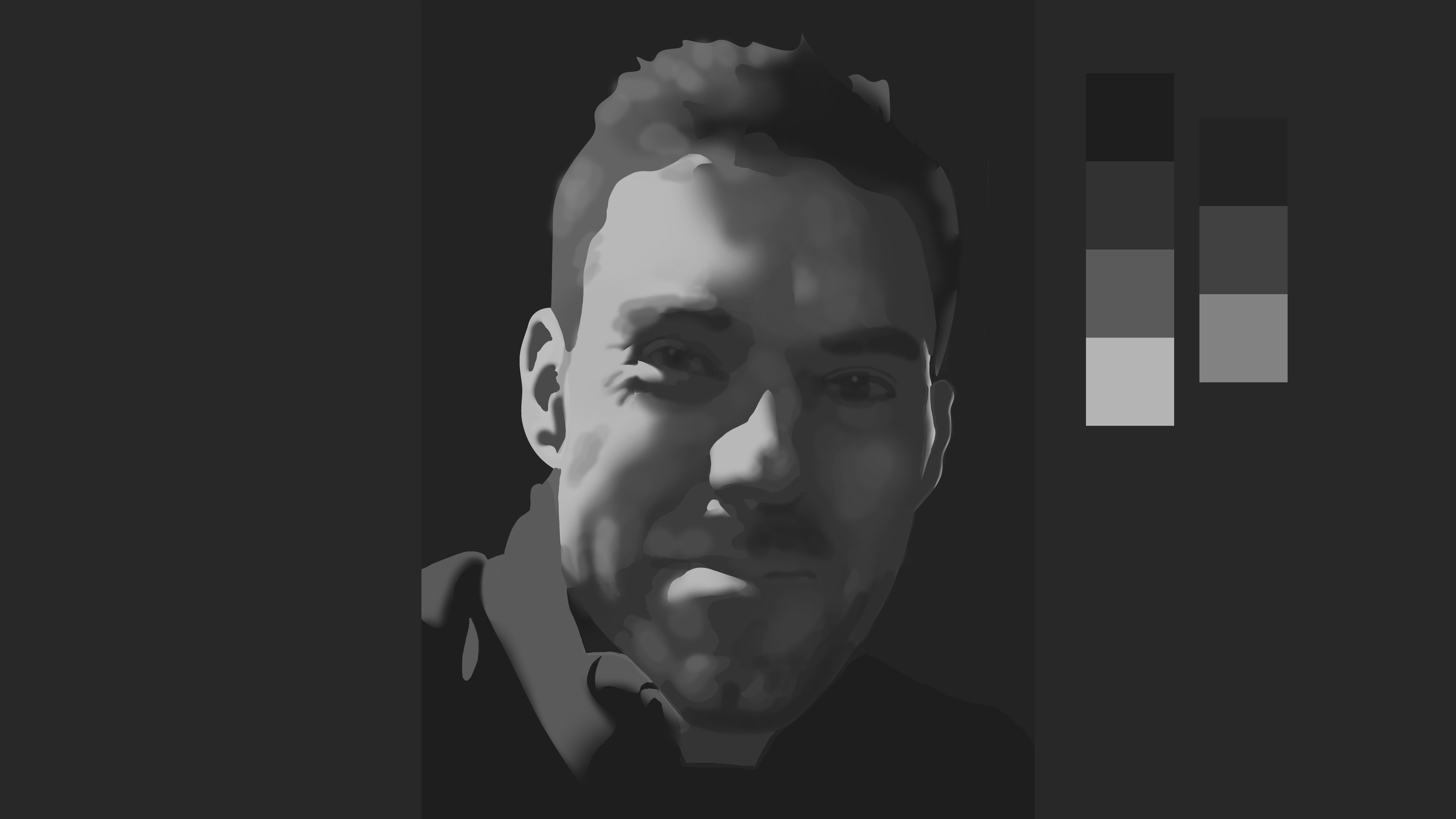 grayscale portrait