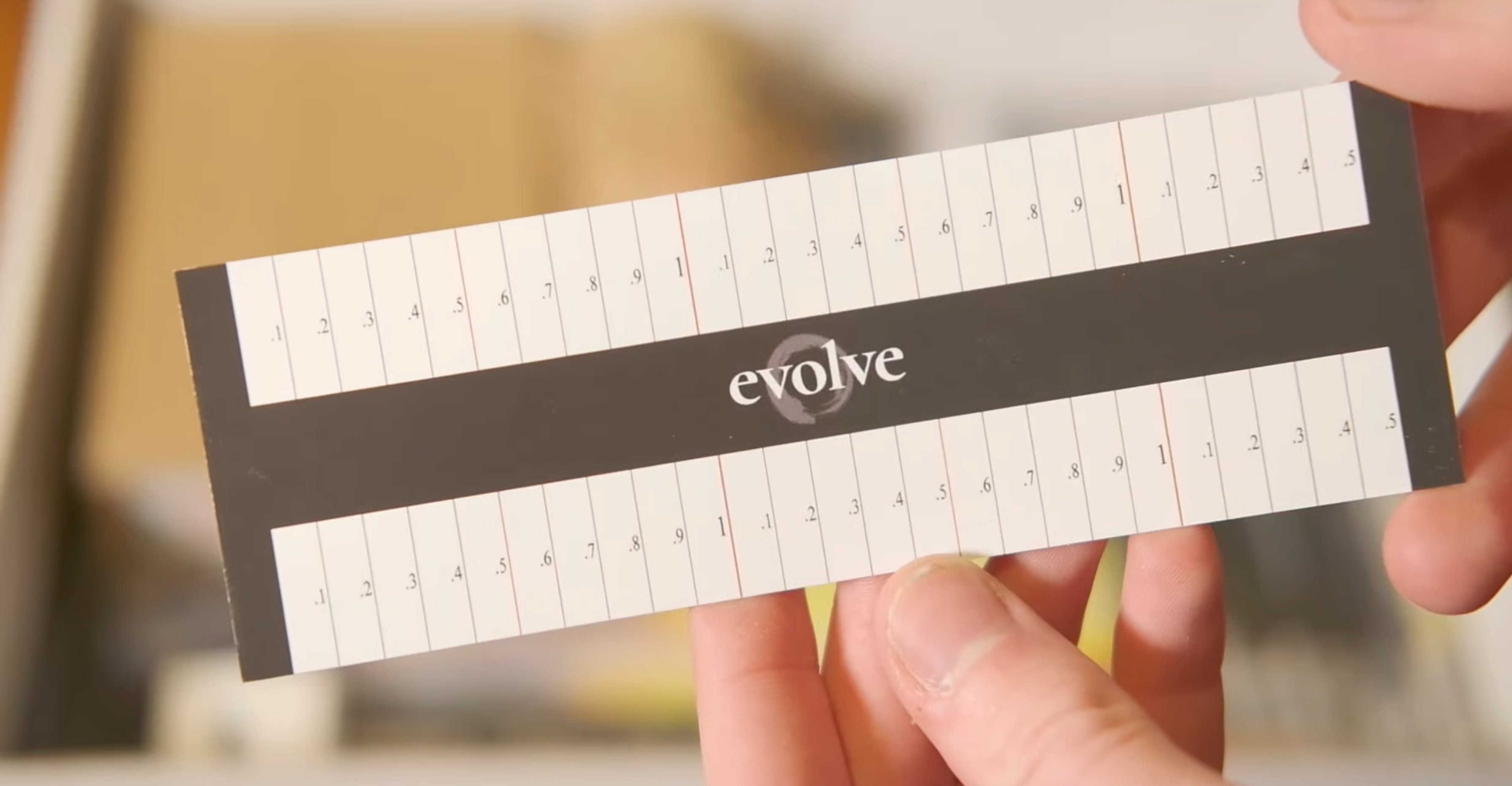 This custom made paper ruler included in the oil painting supplies Evolve sends for Blocks 1 & 2.
