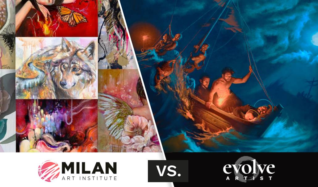 We're comparing Milan Art Institute vs. Evolve Artist - which online art school is best for you?